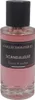 A perfume bottle with a black cap and a pink liquid inside, set against a white background. Anteprima dell’immagine prodotto