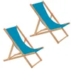 Set di 2 sedie a sdraio pieghevoli in legno color turchese Anteprima dell’immagine prodotto 1