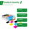 A product image showcasing printer ink cartridges with accompanying marketing text highlighting quality and quantity. Produktbild-Vorschau