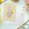 Mr. & Mrs. Panda Postkarte Hase Küken - Blumig - Geschenk, Produktbild-Vorschau 3