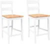 Two white and wood bar stools are shown against a white background. Náhľad obrázku produktu
