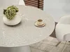Kulatý jídelní stůl 120 cm DONIS - šedý mramor / šedý Náhled obrázku produktu 4
