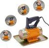 A collage of images showing a concrete vibrator motor from different angles and in use. Náhled obrázku produktu