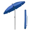 A blue umbrella and its carrying case are displayed against a white background. Produktbild-Vorschau