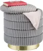 Pouf en velours Relaxdays avec espace de rangement, rond, Voir les images du produit 1