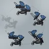 BabyGo Zwillingskinderwagen Twinner, blau Produktbild-Vorschau 5