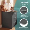 CASARIA® Comodino con LED 3 Cassetti Capienti 54x39x28 cm Anteprima dell’immagine prodotto 5