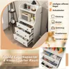 Nowoczesna komoda z 2 otwartymi półkami i 3 wysuwanymi Podgląd zdjęcia produktu 3