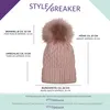 styleBREAKER Uni warme Strick Bommelmütze mit Flecht Muster Produktbild-Vorschau 6
