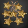 Lichterkette LED Sterne gold Motiv Metall Weihnachten Deko Produktbild-Vorschau 1