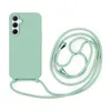 A mint green phone case with a matching lanyard, presented on a white background. Produktbild-Vorschau