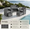 tectake® Rattan Sitzgruppe Modena 3+2+1 Set, inkl. Produktbild-Vorschau 2