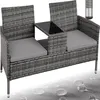 tectake® Rattan Gartensitzbank Narbonne 2-Sitzer, 133 x 63 Produktbild-Vorschau 1