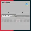 A diagram showing dimensions of a drawer slide with a table of measurements. Anteprima dell’immagine prodotto