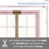 A window with curtains, showing dimensions. Produktbild-Vorschau
