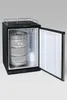 A beer keg refrigerator with the door open, showing a beer keg inside. Produktbild-Vorschau