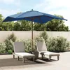 The Living Store Sonnenschirm mit Holzmast Azurblau Produktbild-Vorschau 2
