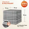 Casaria Coffre de rangement 318 L avec couvercle 75x75x70cm Voir les images du produit 2