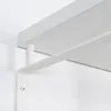 Wandgarderobe REX 3 Weiß mit Hutablage und fünf Haken, Detailaufnahme des oberen Bereichs mit Stahlgestell. Produktbild-Vorschau