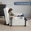 UnboxG Sofa-Bett Beige aus Lammfell, 5-fach verstellbar, Produktbild-Vorschau 5