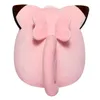 The back of a pink plush toy with brown and black accents on its ears and a tail. Voir les images du produit