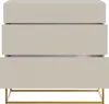 Selsey VELDIO - Commode 3 tiroirs, gris beige taupe avec Voir les images du produit 4