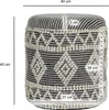 FineBuy Sitzhocker aus Wolle Ø 40 x 45 cm Grau-Creme Rund Produktbild-Vorschau 3