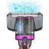 Close-up of a vacuum cleaner head with a hand holding the control panel. Produktbild-Vorschau
