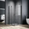 SONNI Noir Paroi de douche 90x90x195cm Porte pliante Porte Voir les images du produit 1