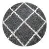 TT Home Wohnzimmer Hochflor Teppich Shaggy Modernes Rauten Produktbild-Vorschau 4