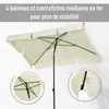 Outsunny Parasol de jardin Parasol droit rectangulaire Voir les images du produit 8