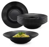 Assiette à pâtes en céramique noir mat - set de 6 - Voir les images du produit 1