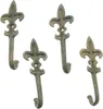 4x crochets décoratifs "Fleur de Lis" en métal, marron, Voir les images du produit 3