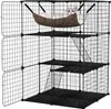 A multi-level cat cage with a cat in a hammock. Náhľad obrázku produktu