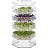 A multi-tiered clear plastic sprouter filled with different types of sprouts. Produktbild-Vorschau