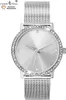 Damen Armbanduhr silber Zirkonia Edelstahl Milanaise Mesh Produktbild-Vorschau 2