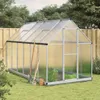 The Living Store Gewächshaus mit Fundamentrahmen Silber Produktbild-Vorschau 2