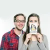 Mr. & Mrs. Panda Ansichtskarte Pinguin umarmen - Weiß - Produktbild-Vorschau 4