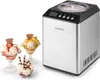 An ice cream maker is shown next to three bowls of ice cream, with the ice cream maker on the right and the ice cream bowls on the left. Náhled obrázku produktu