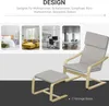 HOMCOM Relaxsessel mit Hocker, Armlehnen, Leinenoptik, Produktbild-Vorschau 7