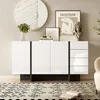 MODFU Kommode Hochglanz Sideboard mit 2 Türen und 4 Produktbild-Vorschau 2