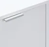 A close-up view of a white cabinet with a silver handle. Produktbild-Vorschau
