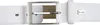Close-up of a white leather belt buckle and strap. Produktbild-Vorschau