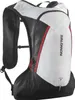 A white, black, and red Salomon Cross 8 backpack.