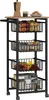 A kitchen cart filled with various items like fruits, vegetables, jars, and cookies, placed on a white background. Podgląd zdjęcia produktu