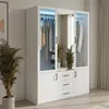 Armadio ProximaX 130 cm bianco con illuminazione a LED – Anteprima dell’immagine prodotto 10
