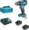 A collection of Makita power tool accessories including a drill, charger, batteries, and a storage case. Náhľad obrázku produktu