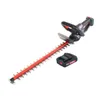 A cordless hedge trimmer and a battery pack are shown against a white background. Produktbild-Vorschau