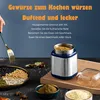 A spice grinder is shown with various spices and ingredients, with promotional text overlayed. Produktbild-Vorschau