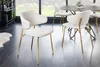Design Stuhl VOGUE weiß Bouclé goldene Metallbeine Produktbild-Vorschau 2